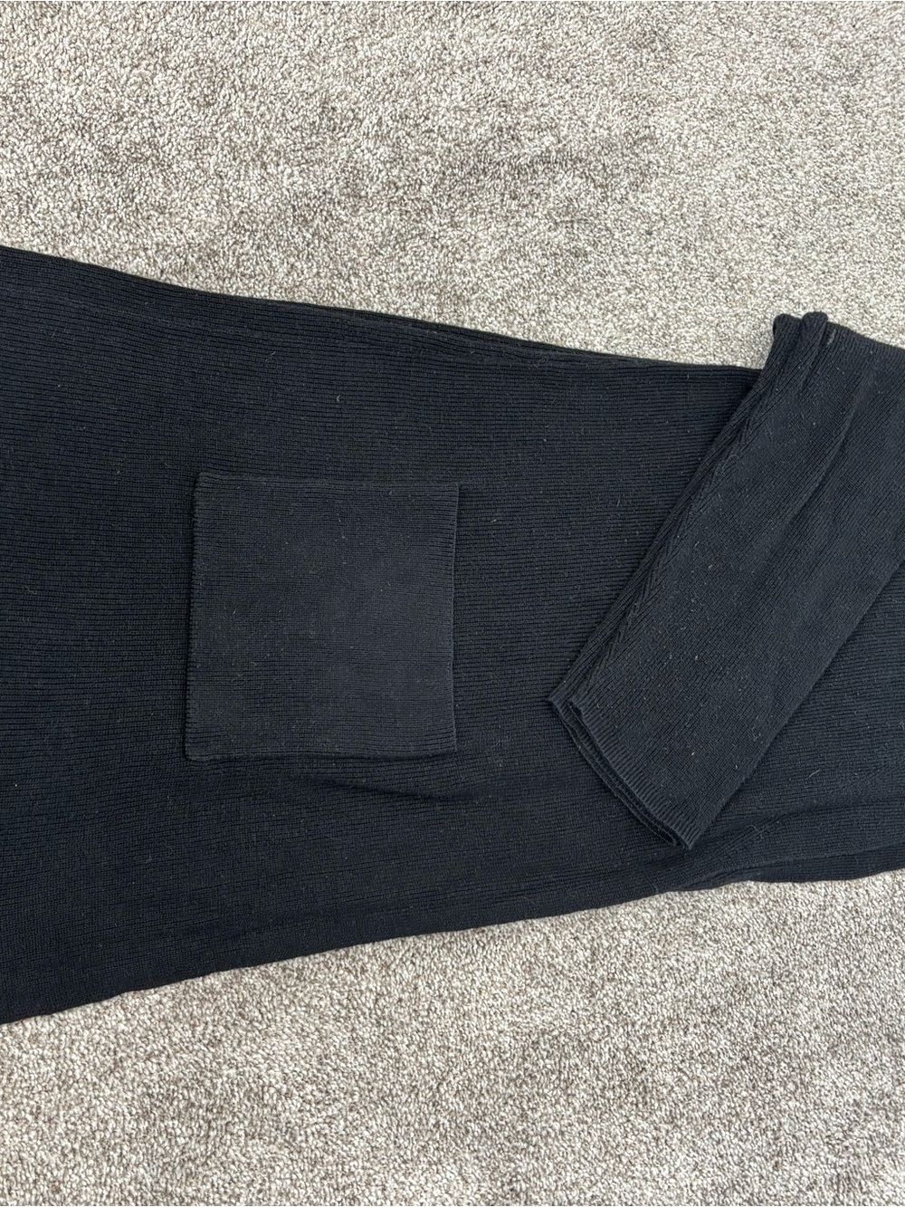 Chico's Black Ribbed Knit Shawl
